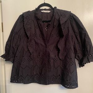 Zara Eyelet Blouse